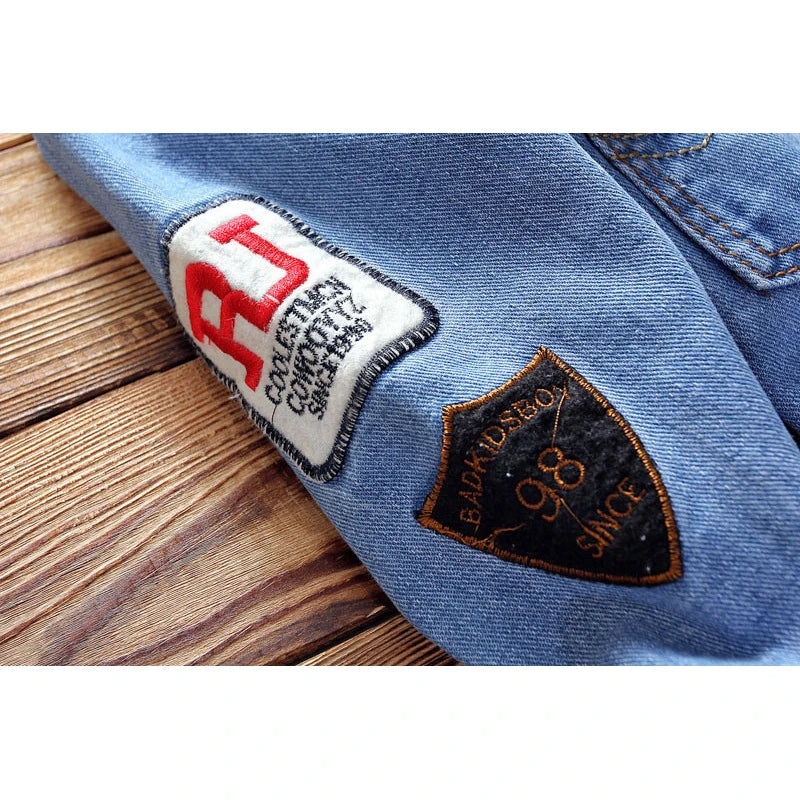 DIMUSI Men's Denim Jackets Fashion Male Trendy Ripped Denim Bomber Coats