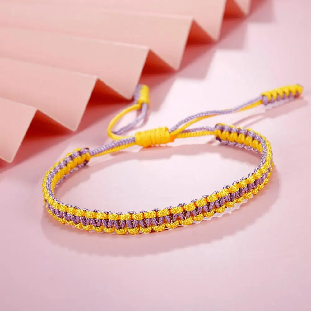 Charm Purple Rope Bracelet Women Handmade Knots Braided Bracelets & Bangles Friendship Fashion Accessories Jewelry Girls Gift