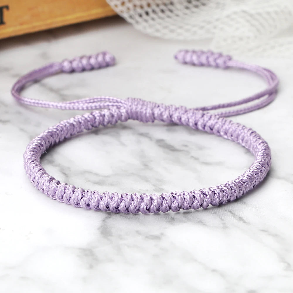 Charm Purple Rope Bracelet Women Handmade Knots Braided Bracelets & Bangles Friendship Fashion Accessories Jewelry Girls Gift