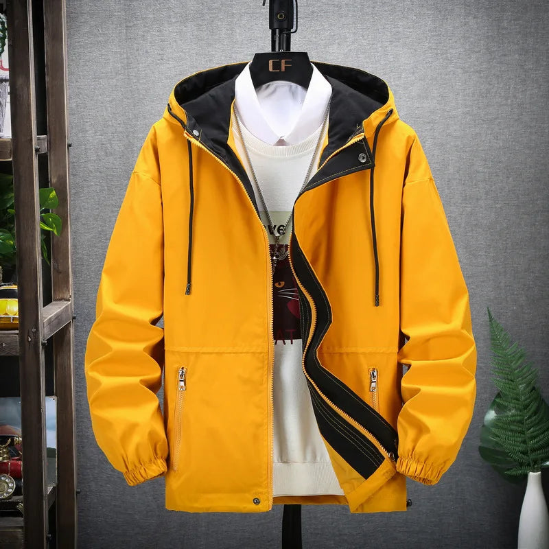 Hooded Windbreaker Man 8XL 7XL Japanese Casual Blouson Jaket Hoodies Black Male Plus Size 6XL Bomber Spring Autumn Clothes Coats