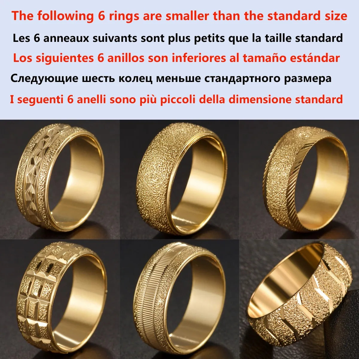 8mm Fashion Men Rings Stainless Steel Gold Plated Irregular Wedding Bands Anniversary Classic Jewelry For Men Party Gift