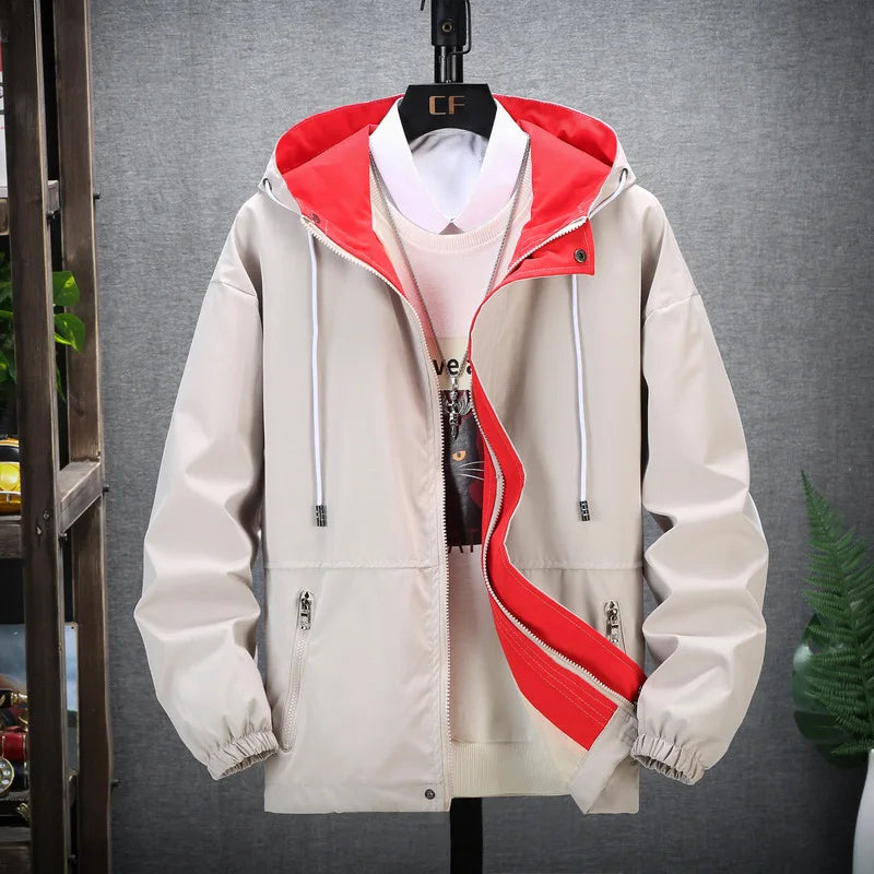 Hooded Windbreaker Man 8XL 7XL Japanese Casual Blouson Jaket Hoodies Black Male Plus Size 6XL Bomber Spring Autumn Clothes Coats